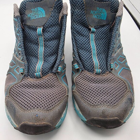 The North Face Hedgehog Guide Womens Size 8.5 Gray Blue GTX Hiking Shoes Camp - Picture 10 of 13